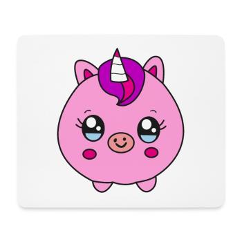 Small round unicorn pig children's gift - Mouse Pad (horizontal) - white - Front