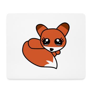 Cute little fox with cute eyes children - Mouse Pad (horizontal) - white - Front