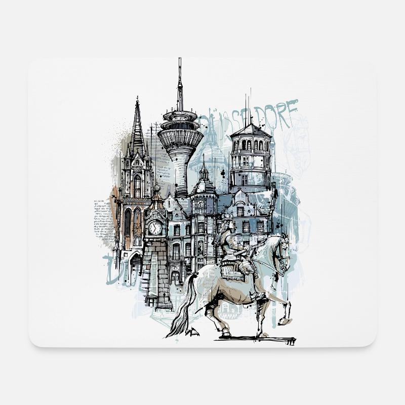Düsseldorf Collage - Mousepad (Querformat) - Weiß