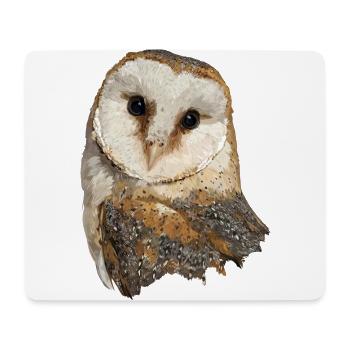 Chouette effraie - Tapis de souris (format paysage) - blanc - Devant