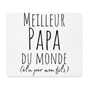 Meilleur papa du monde-cadeau père-Noël-fête - Tapis de souris (format paysage) - blanc - Devant