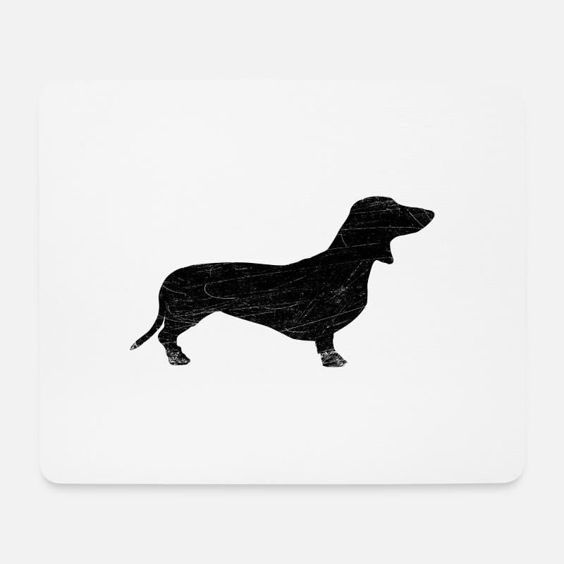 Dackel - Mousepad (Querformat) - Weiß