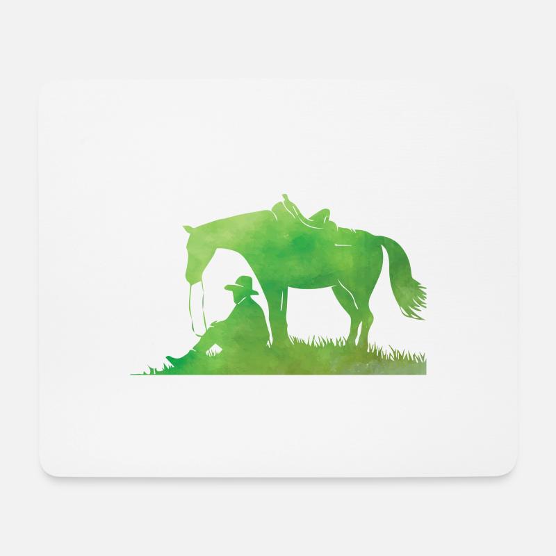 Westernreiten Reining Reiter Pferdeliebe Geschenk - Mousepad (Querformat) - Weiß