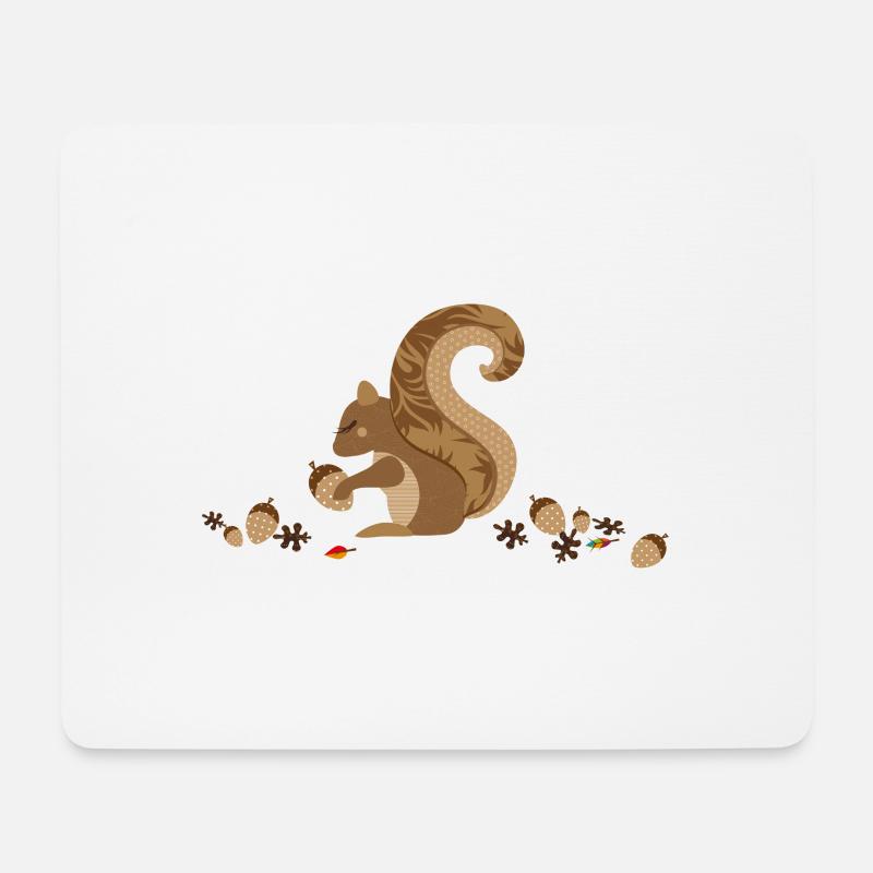 Ein Eichhörnchen mit einer Eichel - Mousepad (Querformat) - Weiß