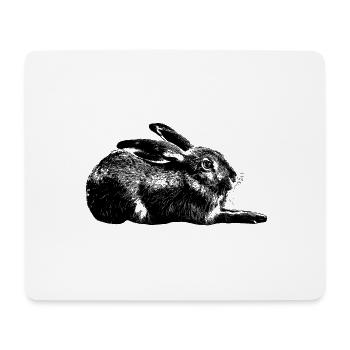 Hase / european hare / rabbit - Mousepad (Querformat) - Weiß - Vorne