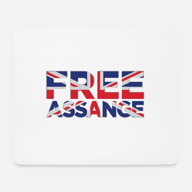 Free Assange Union Jack - Mousepad (Querformat) - Weiß