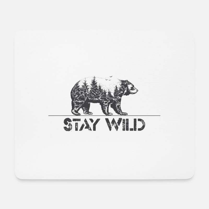 Wild Wald Bear - Mousepad (Querformat) - Weiß