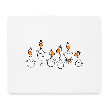 Verrückte Hühner - Huhn - Hahn - Vogel - Mousepad (Querformat) - Weiß - Vorne