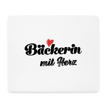 Bäckerin mit Herz Bäcker Backen Konditor Bäckerei - Mousepad (Querformat) - Weiß - Vorne