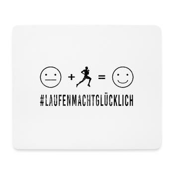 Trail Running Laufen macht glücklich Joggen - Mousepad (Querformat) - Weiß - Vorne