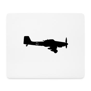 Junkers Ju87 Stuka Sturzkampfbomber Silhouette - Mousepad (Querformat) - Weiß - Vorne
