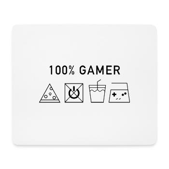 100 Gamer Version Noire - Tapis de souris (format paysage) - blanc - Devant