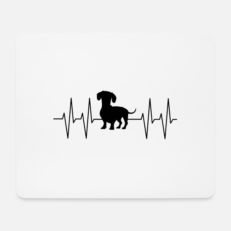 Teckel Teckel avec ligne de cœur mon teckel - Tapis de souris (format paysage) - blanc