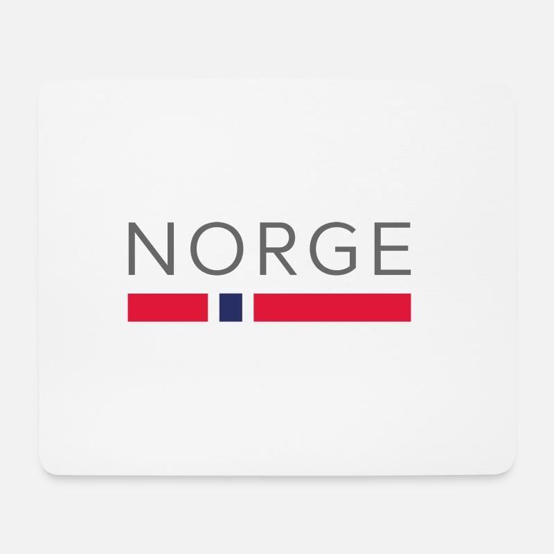 NORGE WM DESIGN - Norwegisches Fußball Geschenk - Mousepad (Querformat) - Weiß