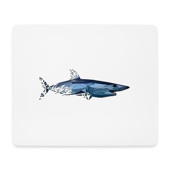 Shark | Low Poly - Mouse Pad (horizontal) - white - Front