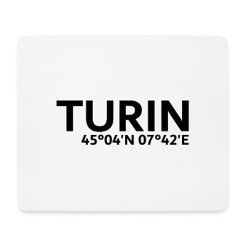 Turin Koordinaten - Mousepad (Querformat) - Weiß - Vorne