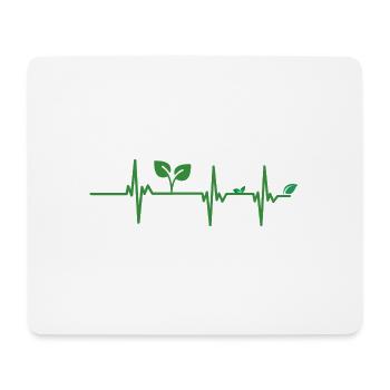 Veganer Herzschlag - Mousepad (Querformat) - Weiß - Vorne