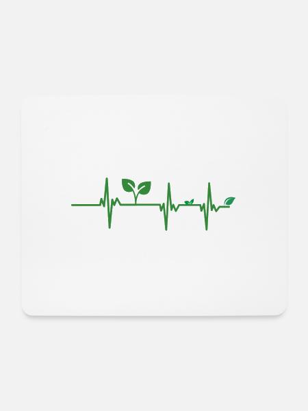 Veganer Herzschlag - Mousepad (Querformat) - Weiß