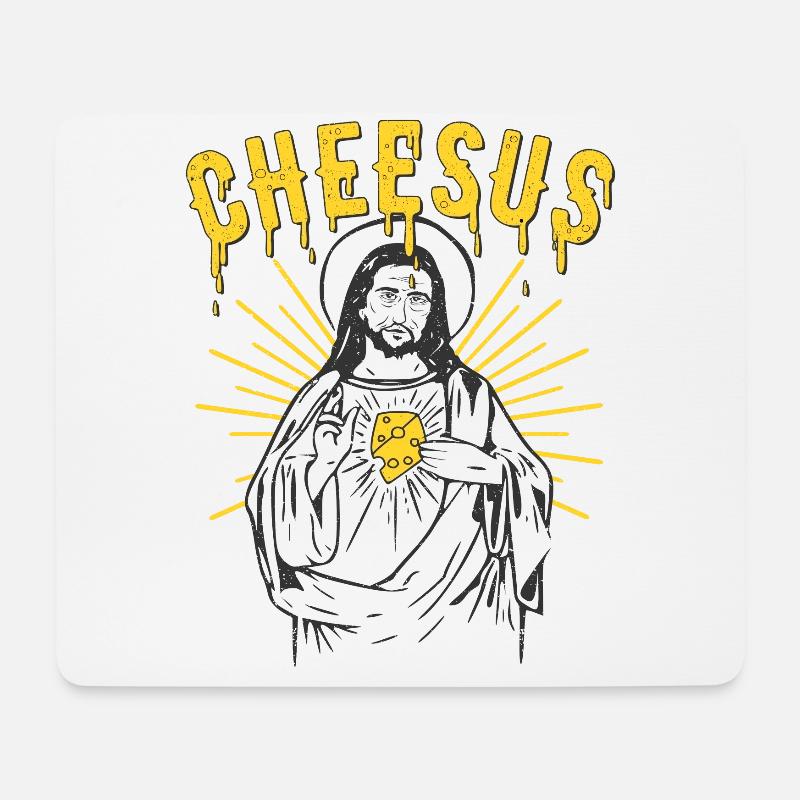 Jesus liebt Käse - Mousepad (Querformat) - Weiß
