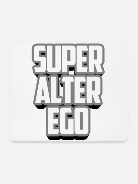 Super Alter Ego | Farben änderbar - Mousepad (Querformat) - Weiß