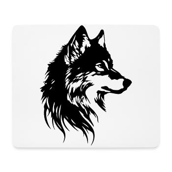 Wolf Kopf Tier - Mousepad (Querformat) - Weiß - Vorne