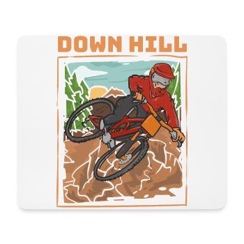 downhill vintage style downhill rider jumping - Mouse Pad (horizontal) - white - Front