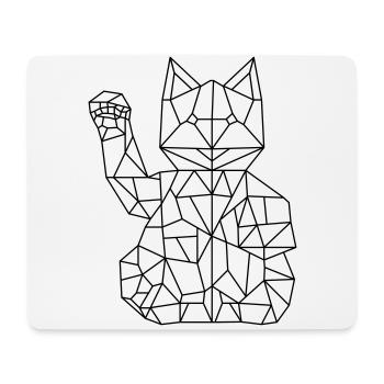 Fortune Cat Maneki-neko Polygon - Mouse Pad (horizontal) - white - Front