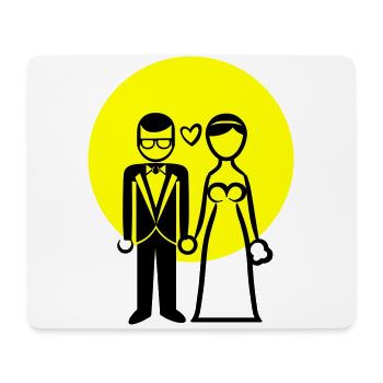 Couple de mariage, couple marié, mariée, marié - Tapis de souris (format paysage) - blanc - Devant