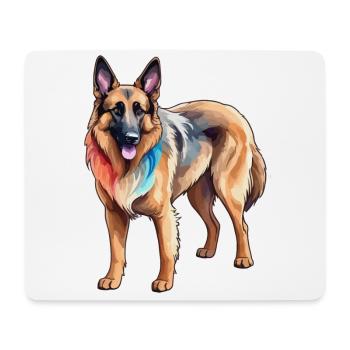Belgischer Schäferhund Wasserfarben - Mousepad (Querformat) - Weiß - Vorne