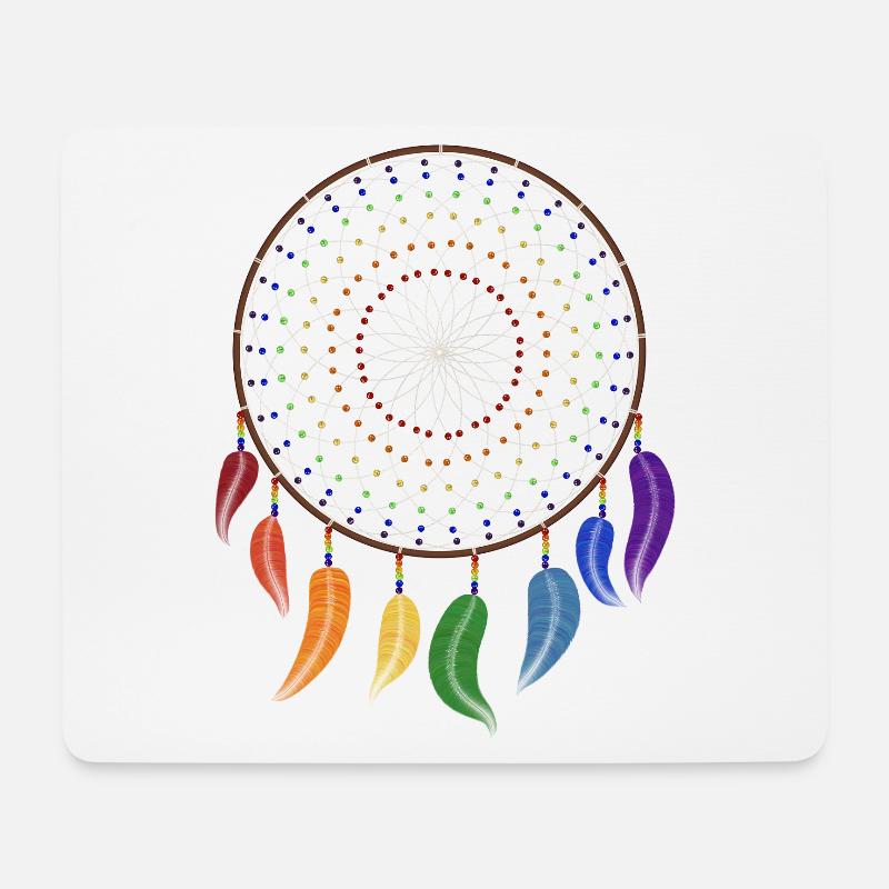 Traumfänger Regenbogen Chakra - Mousepad (Querformat) - Weiß