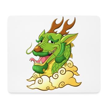 Funny Green Dragon - Mouse Pad (horizontal) - white - Front