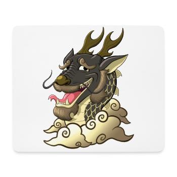Lustiger schwarzer Drache - Mousepad (Querformat) - Weiß - Vorne