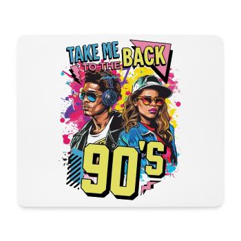 90s 90er Jahre Musik Bunt Party Karneval Kostüm - Mousepad (Querformat) - Weiß - Vorne