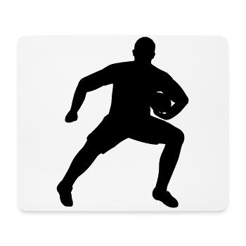 Rugbyspieler verteidigt Ball - Mousepad (Querformat) - Weiß - Vorne