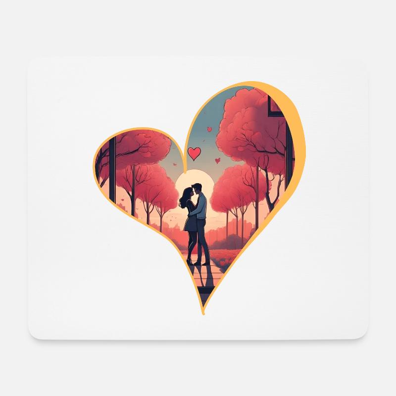 Liebe und Zweisamkeit - Mousepad (Querformat) - Weiß