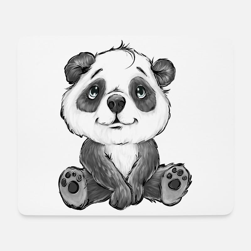 PANDA - Mousepad (Querformat) - Weiß
