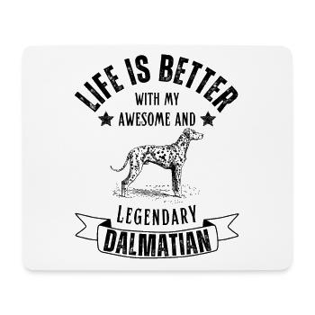 La vie est meilleure avec Dalmatian Dog Retro Vintage - Tapis de souris (format paysage) - blanc - Devant