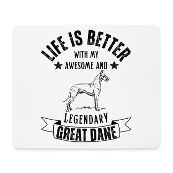Légendaire Great Dane Vintage Retro - Tapis de souris (format paysage) - blanc - Devant