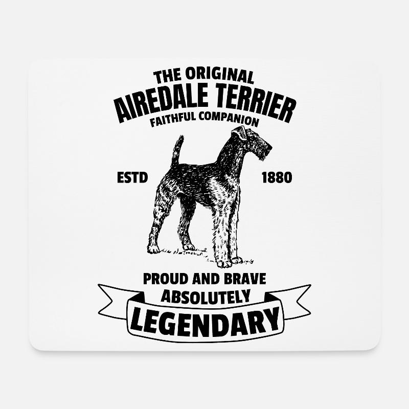 Legendärer Airedale Terrier Classic Retro Vintage - Mousepad (Querformat) - Weiß