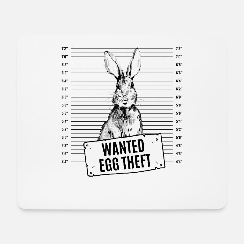 Osterhase Mugshot Hase Gesucht Polizei Ostern - Mousepad (Querformat) - Weiß