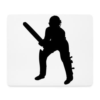 Cricket Batsman Batter Black - Mouse Pad (horizontal) - white - Front