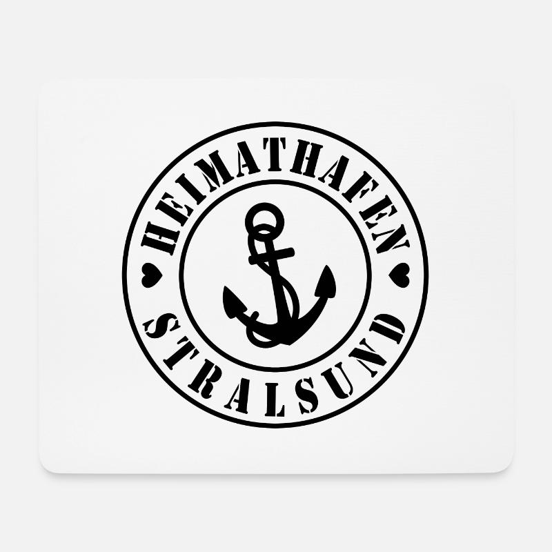 Heimathafen Stralsund - Mousepad (Querformat) - Weiß