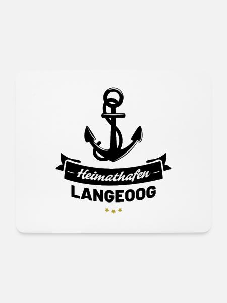 Heimathafen Langeoog - Mousepad (Querformat) - Weiß