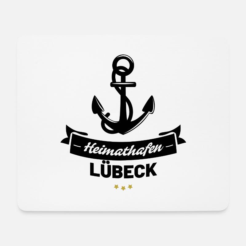 Heimathafen Lübeck - Mousepad (Querformat) - Weiß