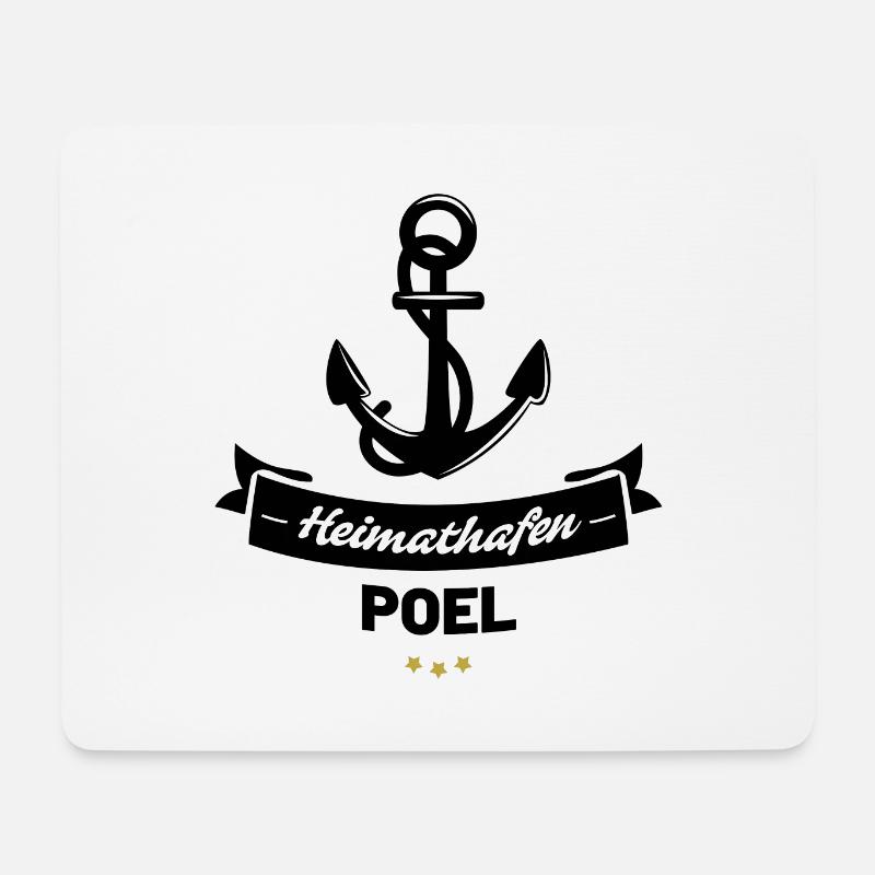 Heimathafen Poel - Mousepad (Querformat) - Weiß