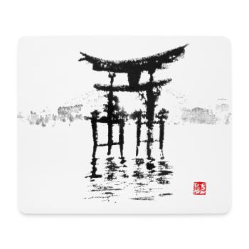 The torii of Itsukushima shrine in the mist - Mouse Pad (horizontal) - white - Front