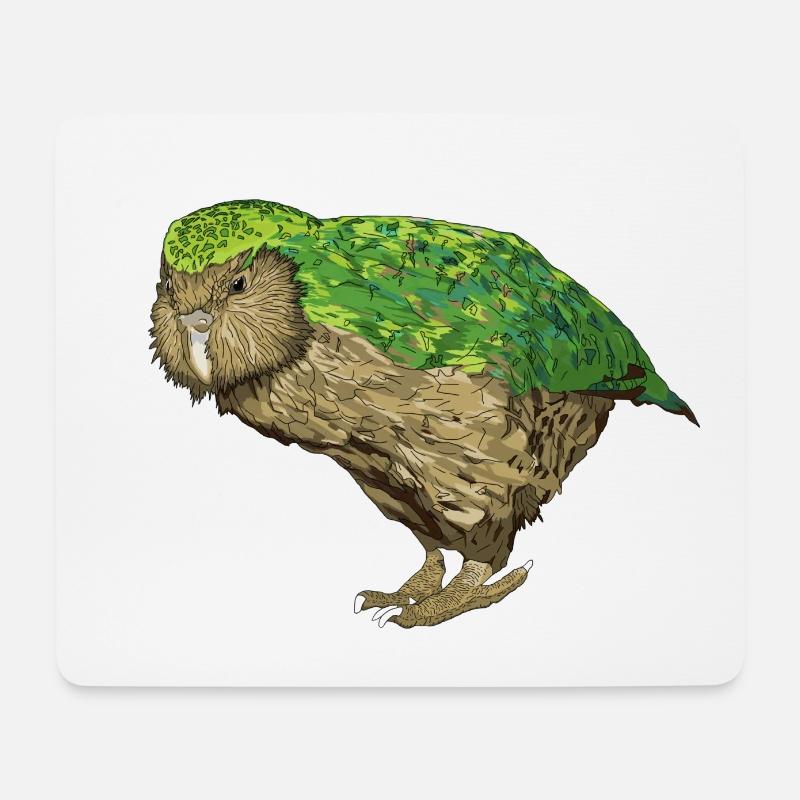Kakapo - Mousepad (Querformat) - Weiß