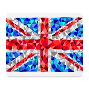 Union Jack in low poly diamond style - Mouse Pad (horizontal) - white - Front