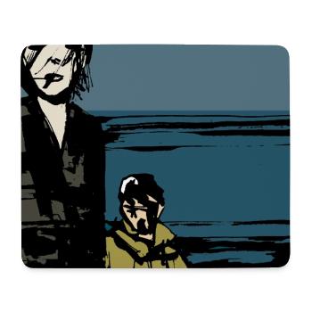 Tapis de souris-Edition-Deux hommes - Tapis de souris (format paysage) - blanc - Devant