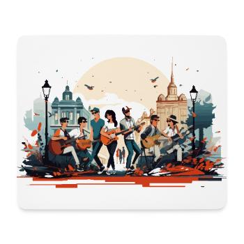 Chroniques d’artistes de rue - Tapis de souris (format paysage) - blanc - Devant